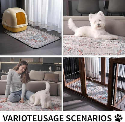 Washable Pee Pads for Dogs, Reusable Puppy Potty Training Pads, Ultra-Absorbent Thick Waterproof Leak-Proof Non-Slip Pads & Mat for Crate, Playpen, Floor, Whelping & Housebreaking , 2 Pack 48"x48"