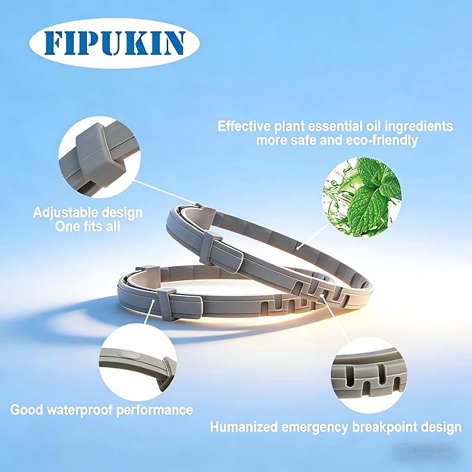 Flea and Tick Collar for Large Dogs, 1‑Pack | Dual‑Action Protection with Built‑in Repellent Drops, 8‑Month Waterproof Design | Natural Essential Oils, No Harsh Chemicals
