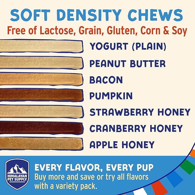 Himalayan Dog Chew Apple Honey Yogurt Sticks for Dogs | Protein-Rich Treats with Prebiotics & Probiotics | Lactose-Free, Grain-Free, Gluten-Free | Healthy Yogurt Chews for All Breeds | 5 Count