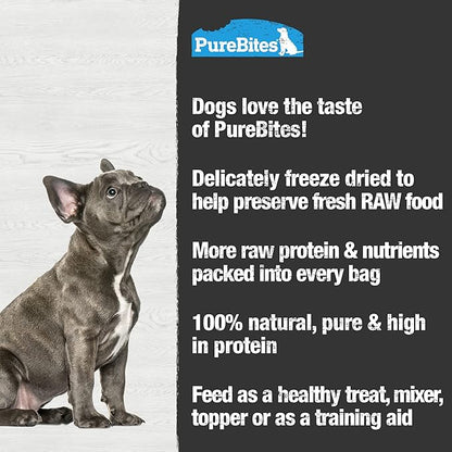 PureBites Lamb Liver Freeze Dried Dog Treats, 1 Ingredient, Made in USA, 3.35oz