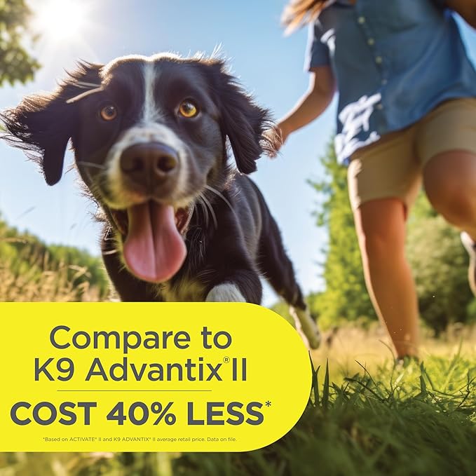 TevraPet Activate II Flea and Tick Prevention for Dogs, Extra Large Dogs 55+ lbs, Topical Drops, 4 Month Flea and Tick Treatment