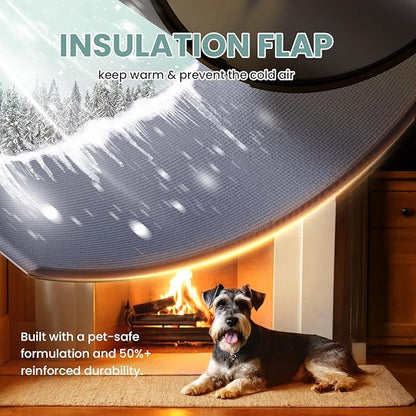 3-Flap Dog Door, Medium Doggy Door for Wall, Never Rust Plastic Through Wall Doggie Door, Telescoping Tunnel, Closing Panel for Lock, Pet Door for Cats, Pets Up to 45 Pounds