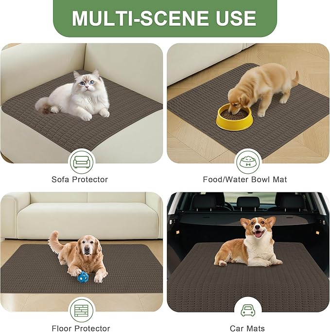 Washable Pee Pads for Dogs, Reusable Puppy Pads Dog Pads, Non-Slip Dog Pee Pads, Leakproof Pet Pee Pads Wee Wee Pads for Dogs. (Coffee, 60"x60"(Pack of 1))