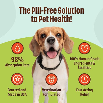 Licks Pill Free Zen Dog Calming - Calming Aid Supplements for Aggressive Behavior & Nervousness - Treats for Stress Relief & Dog Health - Gel Packets - Braised Beef Flavor, 5 Use
