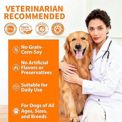 Probiotics for Dogs - 6 Digestive Probiotics & 6 Enzymes for Itchy Skin,Digestion & Gut Support,Helps Diarrhea, Yeast Infection, Upset Stomach,Allergies & Immune System Support-150 Chews