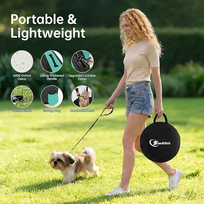 Dog Playpen,Cat Pet Puppy Pen,Portable Playpens for Dogs Indoor Outdoor Travel Camping Use,Foldable Dog Kennel Tent Crate for Rabbit Small Animals with Carrying Case (Green, Small)