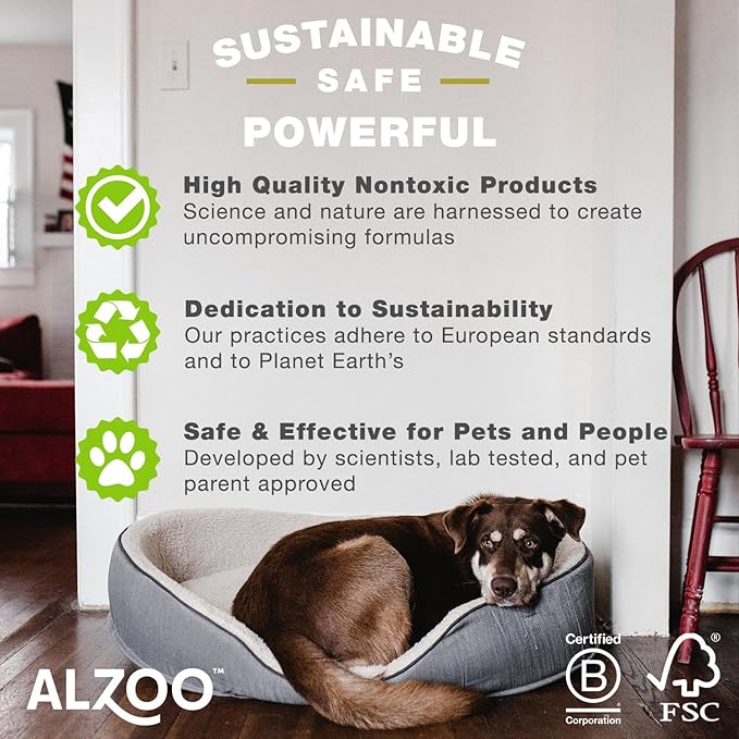 ALZOO Flea & Tick Dog Collar - Helps Repel Fleas, Ticks & Mosquitoes - 100% Plant-Based Active Ingredients - Waterproof - Up to 4 Months Protection - Medium-Sized Dogs: 16-40 lbs - Pack of 2