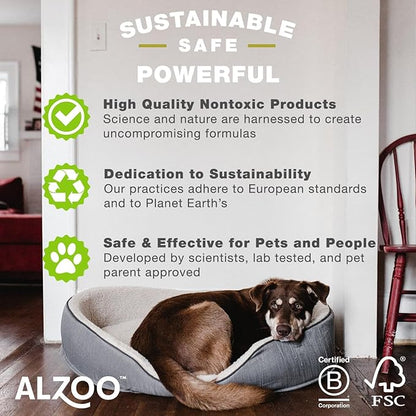 ALZOO Flea & Tick Dog Collar - Helps Repel Fleas, Ticks & Mosquitoes - 100% Plant-Based Active Ingredients - Waterproof - Up to 4 Months Protection - Medium-Sized Dogs: 16-40 lbs - Pack of 2