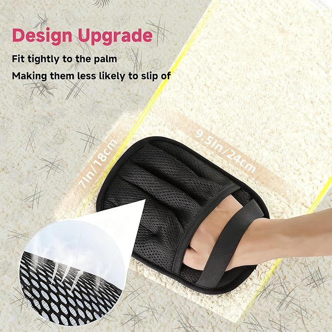 NVNAN 3 PCS Pet Hair Removal Glove and Pet Grooming Glove Kit for Cats & Dogs, Pet Hair Gloves & Dog Washing Gloves ，Reusable Magic Brush Pet Hair Remover Tool for Laundry，Carpet,Car Seat，Couch