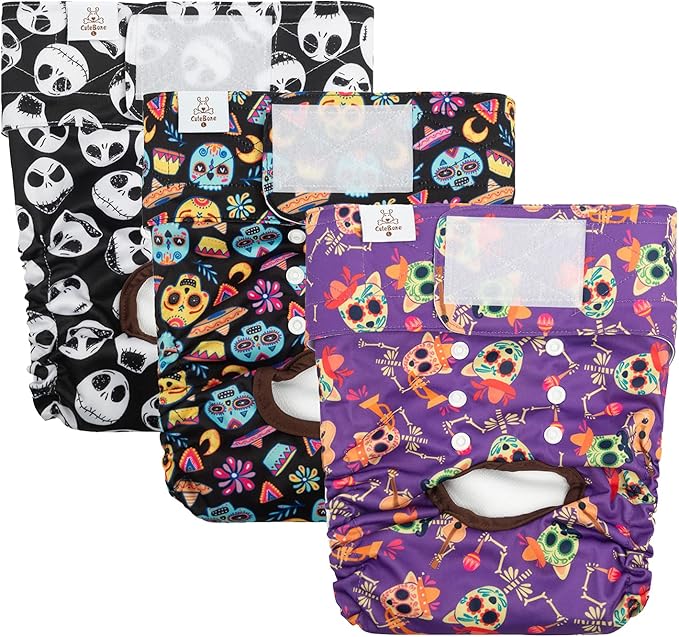 CuteBone Dog Diapers Female Washable Small Medium Large 3 Pack Reusable Doggie Diapers Puppy Period Pants for Doggy Heat Cycle Peeing