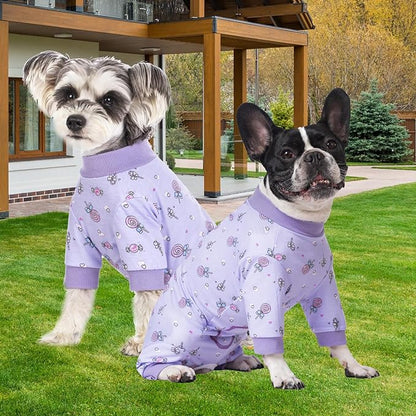 Surgery Recovery Suit for Small Dogs, Onesie for Surgery Female Dogs, Small Dogs Pajamas Long Sleeve, Abdominal Wound Bandages Surgical Suit, Dog Cat Recovery Suit for Shedding Skin Disease