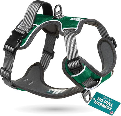 Embark Adventure Medium Dog Harness – No-Pull, Reflective Trim, Military-Grade Nylon, Front Clip with Gel-Lined Handle