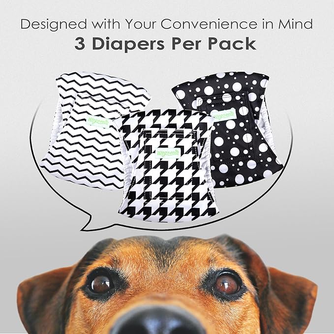 wegreeco Washable Male Dog Belly Band (Stylish Pattern)- Pack of 3 - Washable Male Dog Belly Wrap, Dog Diapers Male (Houndstooth, X-Large)