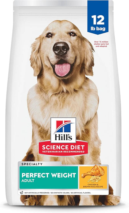 Hill's Science Diet Adult Perfect Weight Dry Dog Food, Chicken & Brown Rice, 12 lb. Bag
