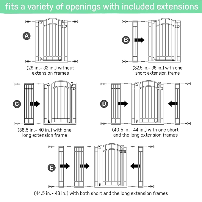 Ingenuity Decorative Extra Tall Baby Gate & Dog Gate, 28.5"-48" Wide, 36" Tall, Hardware or Pressure Mounted, Install on Top or Bottom of Stairs, Banister, or Doorway - Bronze