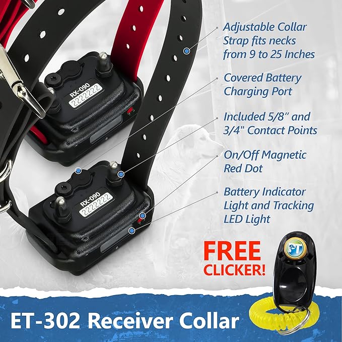 Educator ET-302 Zen Mini E Collar for Dog Training with Remote - 1/2 Mile Range, Waterproof, 100 Blunt Stimulation Levels, Tone or Vibration Mode, Night Light for Small, Medium & Large Dogs (2 Dogs)