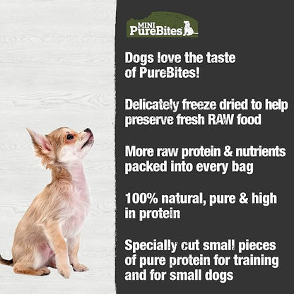 PureBites Mini Beef Liver Freeze Dried Dog Treats, 1 Ingredient, Made in USA, 9.5oz