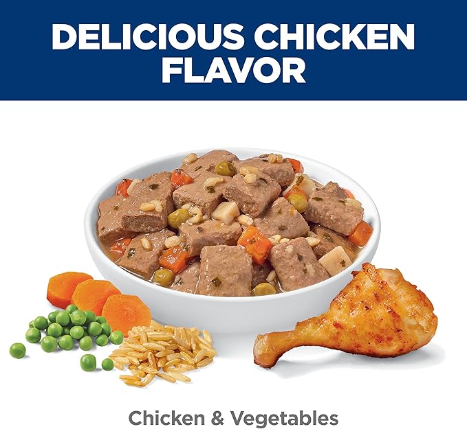 Hill's Science Diet Puppy, Puppy Premium Nutrition, Wet Dog Food, Chicken & Vegetables Stew, 12.8 oz Can, Case of 12