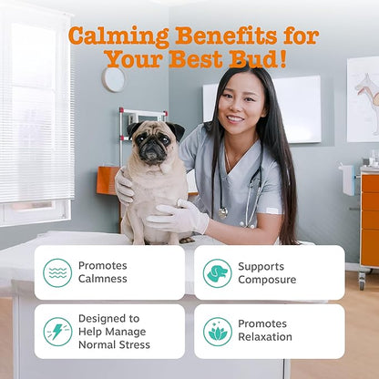 Zesty Paws Vet Strength Calming Chews for Dogs - for Everyday Stress, Relaxation, Composure, and Separation Smoked Turkey 90 Count