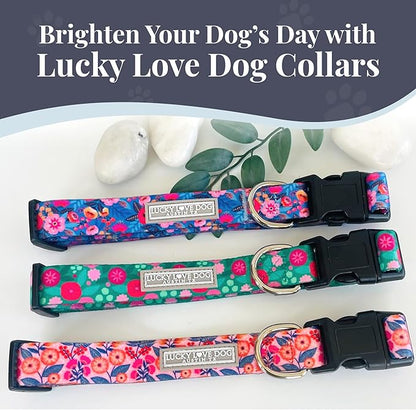 Lucky Love Dog - Adjustable Dog Collar with Easy Click Buckle for Small Dogs, Durable, & Comfortable for Male & Female Dogs, Pet Collar for Puppies & Adult Dogs - Rosie, Small