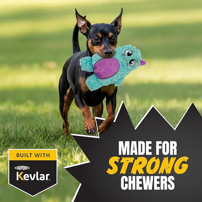 Bite Force - Durable & Strong Dog Toy Light Blue Monster with Squeaker, Kevlar-Reinforced for Aggressive Chewers.