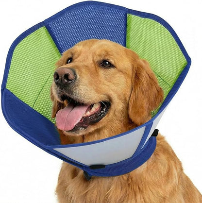 Cone for Dogs, Soft Dog Cone for Medium Large Dogs, Dog Cones Collar After Surgery to Stop Licking, Adjustable Pet Cones Alternative with Double-Layer Design, Blue L