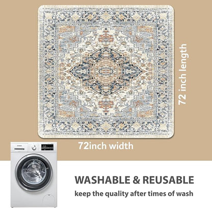 nunubaby Washable Pee Pads for Dogs, Stylish, Non-Slip and Leak-Proof Pee Pads. Reusable Potty Pads for Dogs for Crates and Floors.(Beige/Multi, 72" x72" )