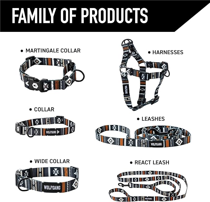 Wolfgang Heavy Duty Adjustable Dog Harness, Pull-Tested to Over 800 lbs for Walking & Training, NewMoon Print, Medium