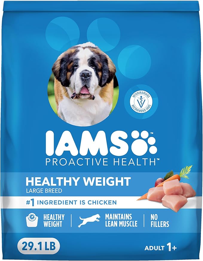 IAMS Proactive Health, Dry Dog Food, Adult Dog Food Dry Recipe for Healthy Weight, with Chicken, 29.1 lb. Bag