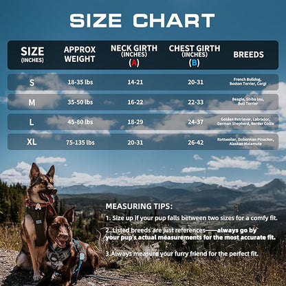 AUROTH Tactical Dog Harness for Large Dogs No Pull Adjustable Pet Harness Reflective K13 Working Training Easy Control Pet Vest Military Service Dog Harnesses