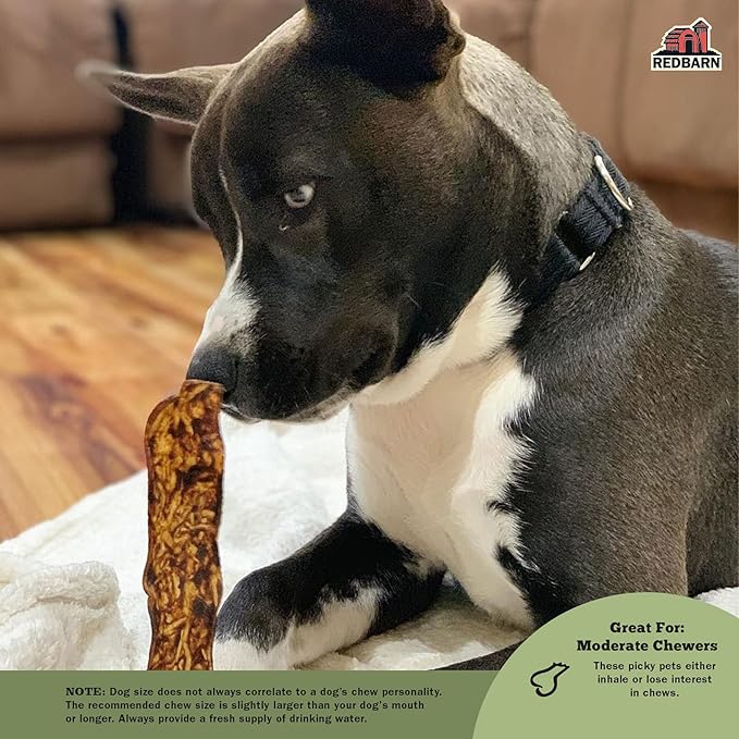 Redbarn Pet Products All-Natural Rawhide Bully Slices - Peanut Butter Flavor - Premium Grain-Free Beef Hide Treats High Protein Low Fat for Chewers - 9 oz Bag