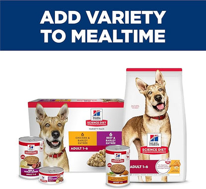 Hill's Science Diet Adult 1-6 Premium Nutrition Wet Dog Food,Chicken & Barley,13 oz. Cans,(Pack of 24)