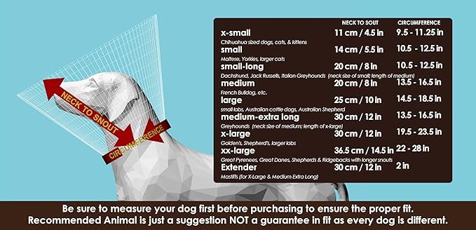 All Four Paws Comfy Cone Pet Cone for Dogs, Cats, Medium (Extra-Long), Tan - Comfortable Soft Dog Cone Collar Alternative for After Surgery, Wound Care, Spay, Neuter - Recovery Elizabethan-Collar