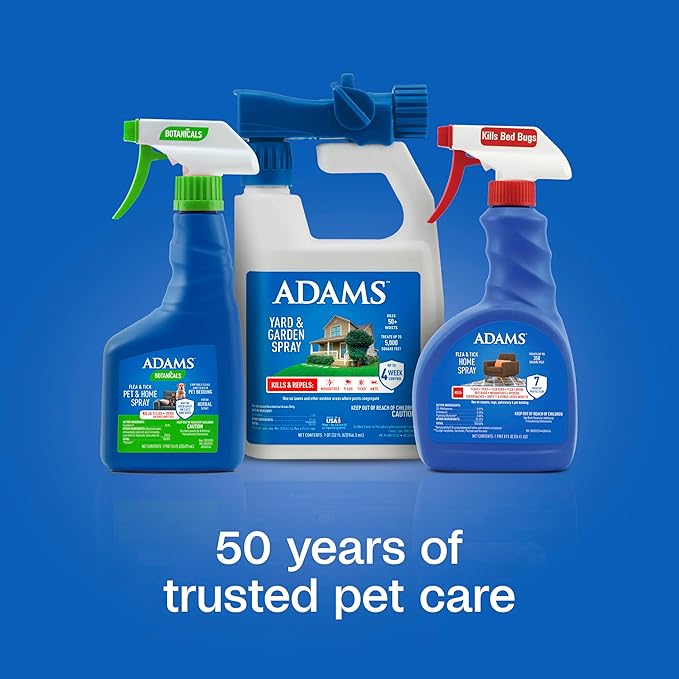 ADAMS Flea & Tick Home Spray for Indoor House Treatment, Kills Bed Bugs, Fleas, & Ticks, for Carpet, Furniture & Pet Bedding, Controls Fleas, Ticks, Bed Bugs, Cockroaches, Spiders & Mosquitoes, 24 oz