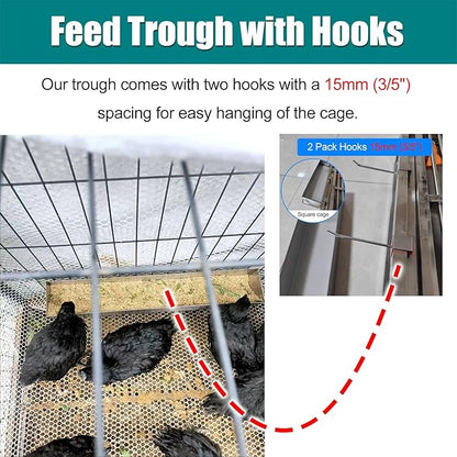 Animal Water Trough Outdoor 8 15 23 35 39 in, Pigeon Chicken Duck Goose Rabbits Hay Feeder, Stainless Steel Small Feeding Trough Set for Livestock/Poultry(H 7cm(2 3/4"),L 80cm (31 1/2"))