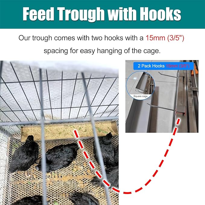 Animal Water Trough Outdoor 8 15 23 35 39 in, Pigeon Chicken Duck Goose Rabbits Hay Feeder, Stainless Steel Small Feeding Trough Set for Livestock/Poultry(H 6cm(2 2/5"),L 40cm (15 7/10"))