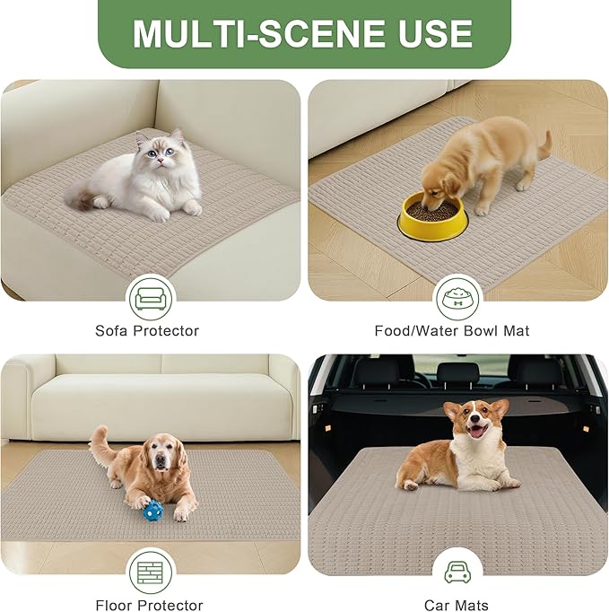 Washable Pee Pads for Dogs, Reusable Puppy Pads Dog Pads, Non-Slip Dog Pee Pads, Leakproof Pet Pee Pads Wee Wee Pads for Dogs. (Brown, 60"x82"(Pack of 1))