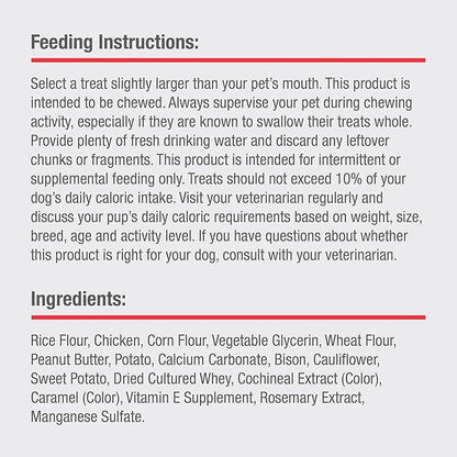 DreamBone Puffy Rolls Chews for Dogs, 8 Count, Treat Your Dog to Easy-to-Digest Rawhide-Free Chews Made with Real Peanut Butter and Bison