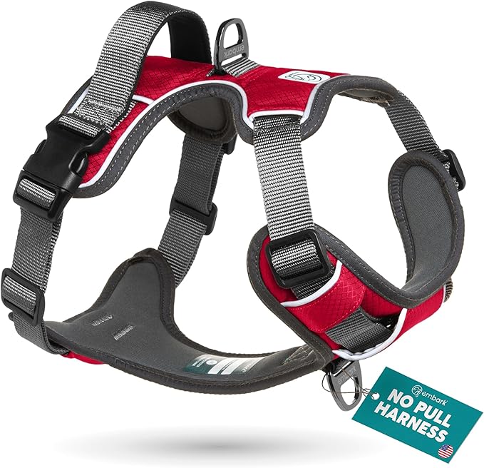 Embark Adventure Small Dog Harness – No-Pull, Reflective Trim, Military-Grade Nylon, Front Clip with Gel-Lined Handle