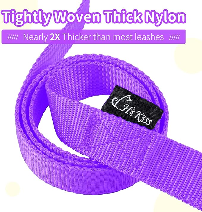 HIKISS Long Dog Leash Obedience Recall Training Agility Lead with Thickening Material for Large Dog - 15ft 20ft 30ft 50ft 100ft Training Leash(Purple 30ft)
