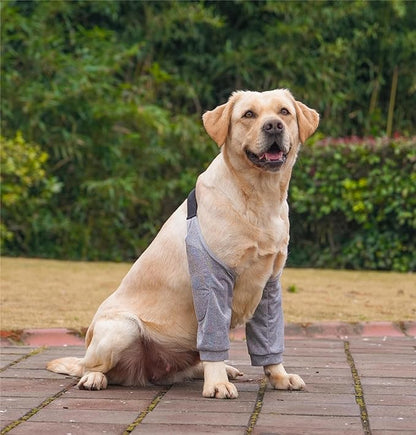 HDKUW Dog Elbow Protector for Calluses, Recovery Suit for Front Legs, Cone Collar Alternative to Stop Licking Wounds, Cover Sleeve for Small Medium Large Dogs - Grey 3XL