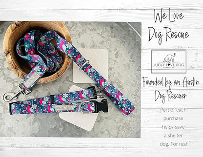 Lucky Love Dog - Easy Click Buckle Dog Collar with Leash Set Combo, Durable & Comfortable for Male & Female Dogs, Pet Collar for Small Dogs, Secure Fit - Carriebelle Martingale Combo, Small