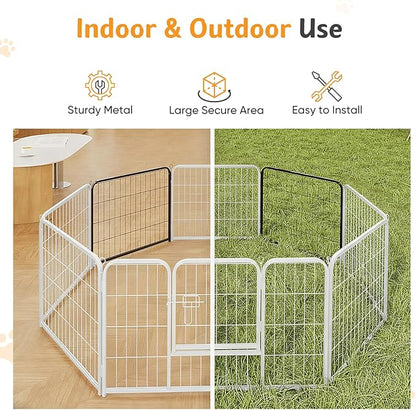 NEWBULIG Dog Playpen for Indoor 40 Inch 2 Panels - Portable Heavy Duty Metal Pet Exercise Pen, Foldable Small Medium Large Dog Puppy Playpen Fence for Outdoor RV, Camping, Yard, Garden