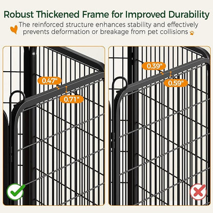 Yaheetech Dog Playpen Outdoor, 32 inch 8 Panels Dog Pen Indoor Heavy Duty Puppy Exercise Pen Metal Pet Fence for RV Camping/Yard/Garden