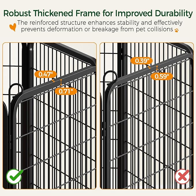 Yaheetech Dog Playpen Outdoor, 24 inch 6 Panels Dog Pen Indoor Heavy Duty Puppy Exercise Pen Metal Pet Fence for RV Camping/Yard/Garden