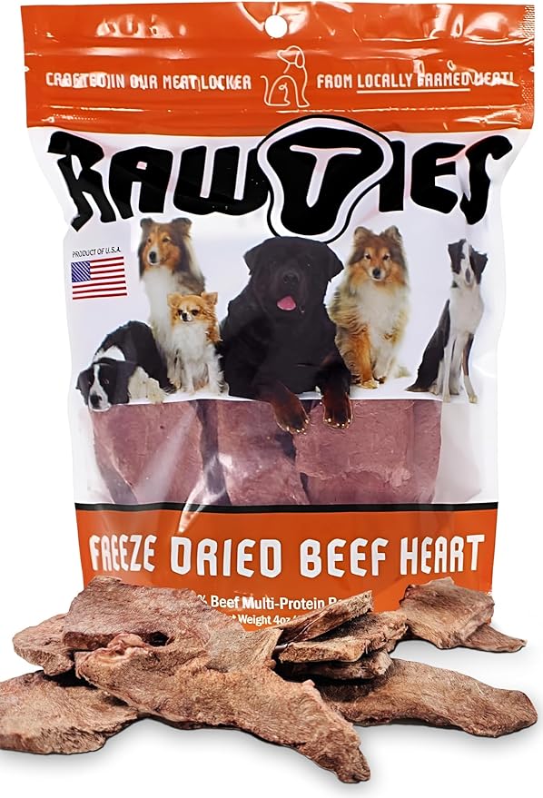 Premium Freeze-Dried Raw Beef Heart for Dogs – 100% USA-Sourced Raw Meat Dog Food – Grain-Free, No Fillers, High Protein Nutrition for Small & Large Breeds, 2 Pack