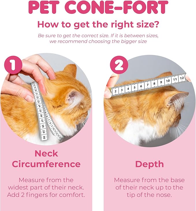 SunGrow Cat Cone Collar Soft Washable, Cat Recovery E Collar Sleep Cone After Surgery to Stop Licking, Pet Cone of Shame Alternatives, Scratch & Bite Proof Grooming Soft Cone for Easy Nail Cutting