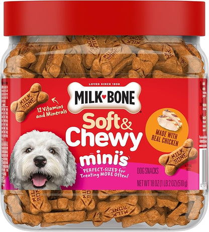Milk-Bone Soft & Chewy Mini’s Dog Treats Made with Real Chicken, 18 Oz.