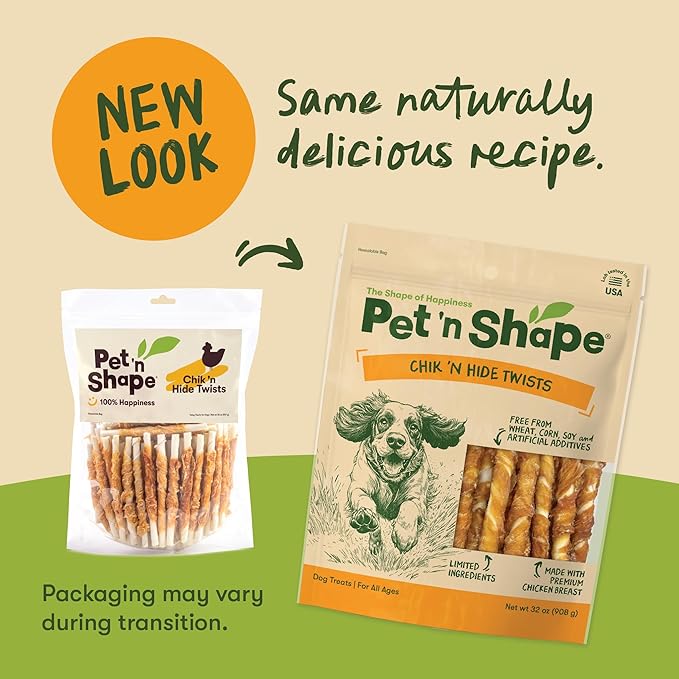 Pet 'n Shape Hide Twists – Chicken Wrapped Rawhide Dog Treats - Small Twist - 2 Pounds