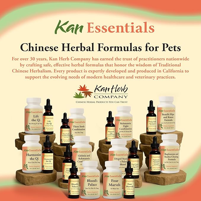 Kan Herb Company Protect The Middle – Traditional Chinese Herbal Blend for Dogs and Cats to Support Digestion, Appetite, and Gut Comfort, Herbal Supplement for Pets, 120 Tablets